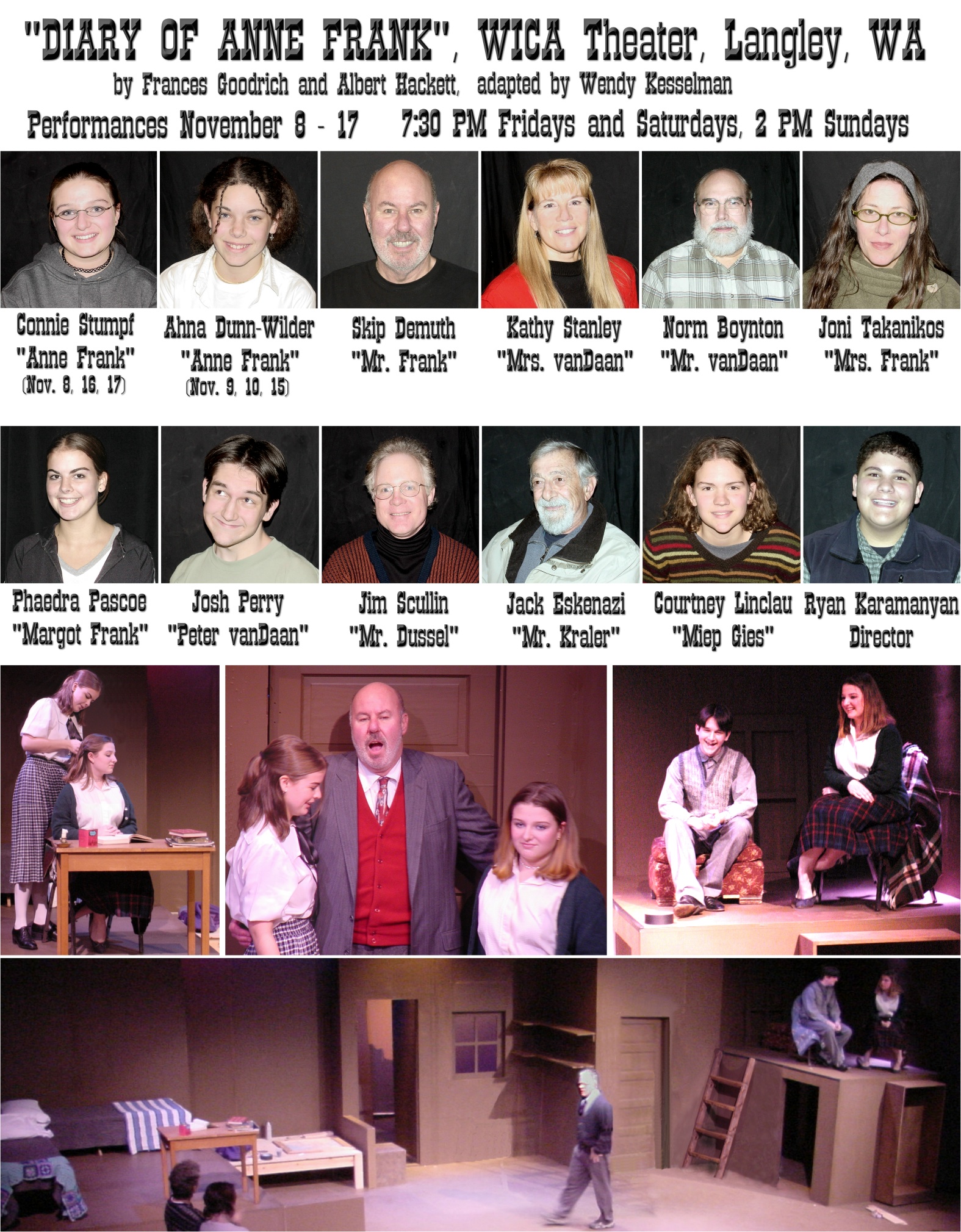 'The Diary of Anne Frank' Cast - November 8 - 17, 2002