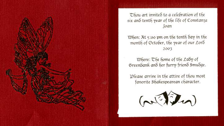 Invitation to Connie's 16th Birthday Party 