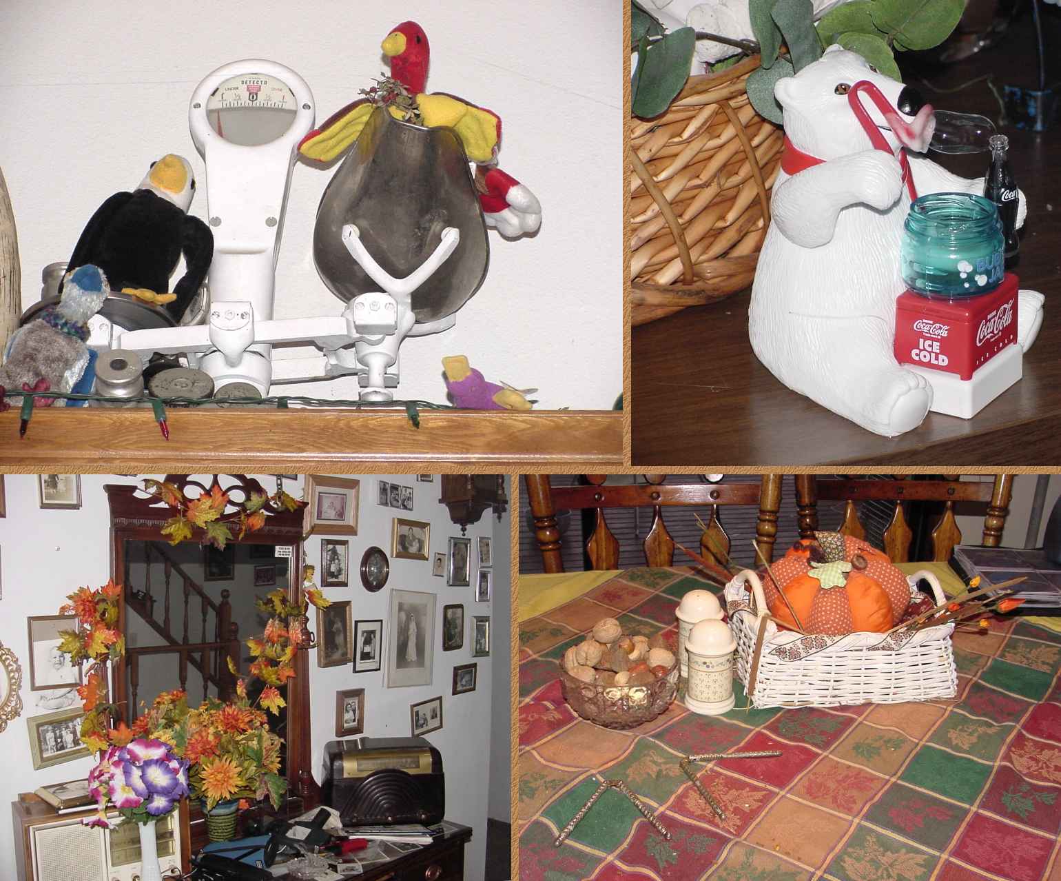 Bald Eagle outweighs the Turkey;
Polar Bear blows a real soap bubble.
Decorations in the hall and dining room