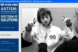 Link to the MSNBC Slide Show with sound
about Gio's Music Therapy...