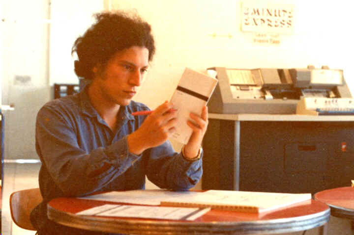 Ted Blank programming in the Computer Lab