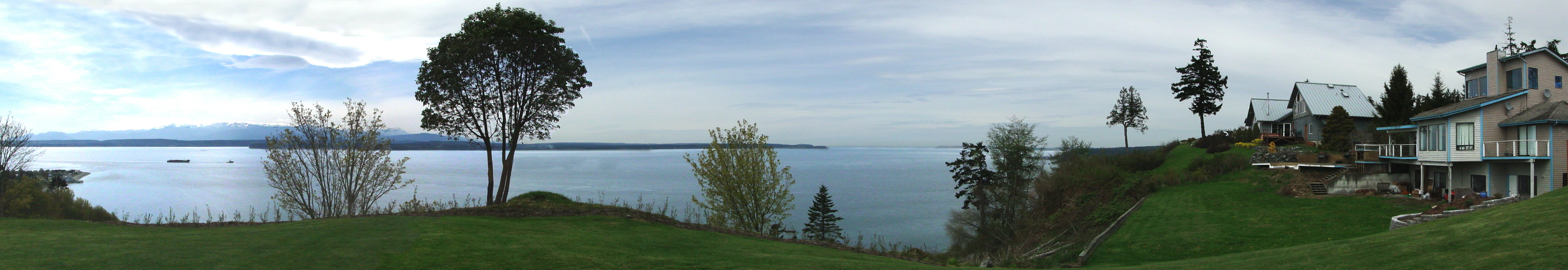 Panoramic digital photo I took of our view and our house on April 21, 2012.