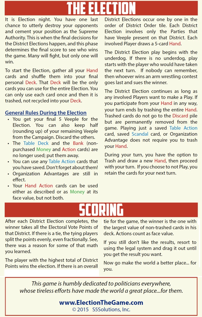 Rules for The Election of "Election: The Game"