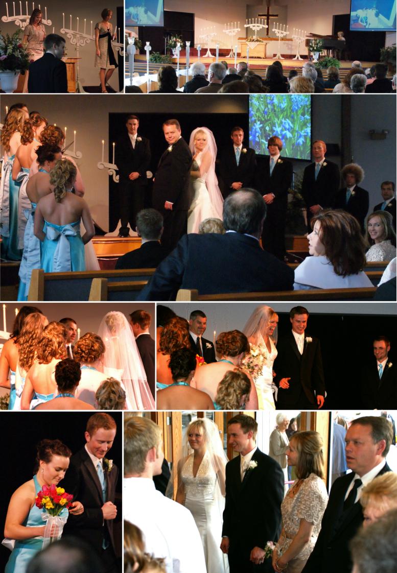 Wedding Ceremony of Rhett and Samantha Walker at Langley's CMA Church - 3/21/09
( Click the photo collage to enlarge it. )