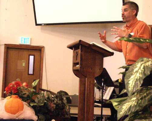 Pastor Phil Stevenson preaching
 "New Opportunities - New Challenges" - 5/25/08