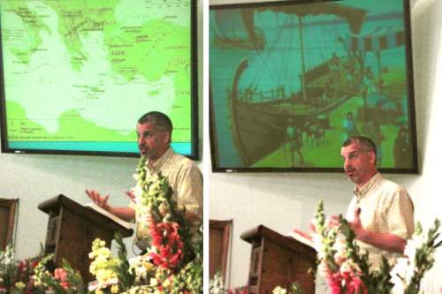 Pastor Phil Stevenson preaching
"Drama on the High Seas" - 5/17/09