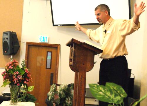 Pastor Phil preaching "The Mission Expands" - 10/12/08