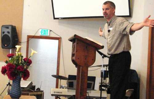 Pastor Phil Stevenson preaching
"Rome at Last" - 5/24/09