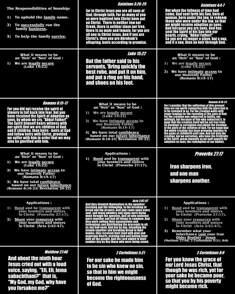 Sermon Screens for "Our Great Inheritance" - 10/24/10
( Click this collage to enlarge it... )