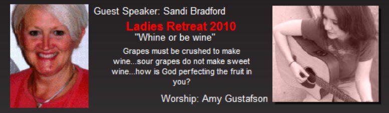 District Ladies' Retreat - Oct. 1-3, 2010
(Click to link to the Retreat Home website...)