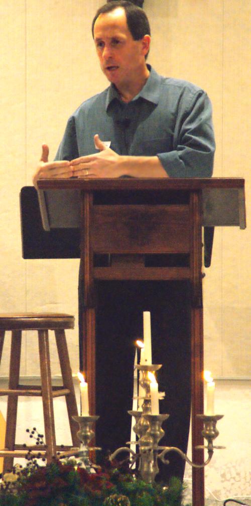 Pastor David preaching 
"The First Christmas Response"  - 12/20/09