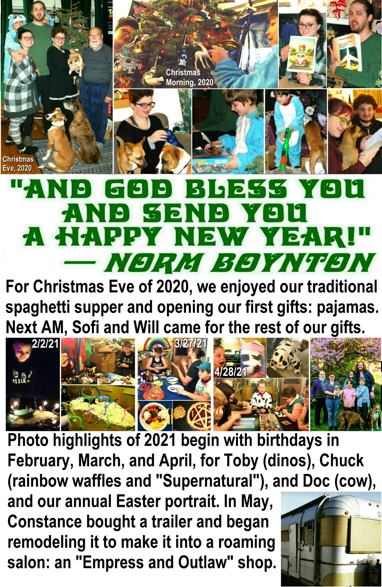2021 Christmas Card - Inside Right Enlarged