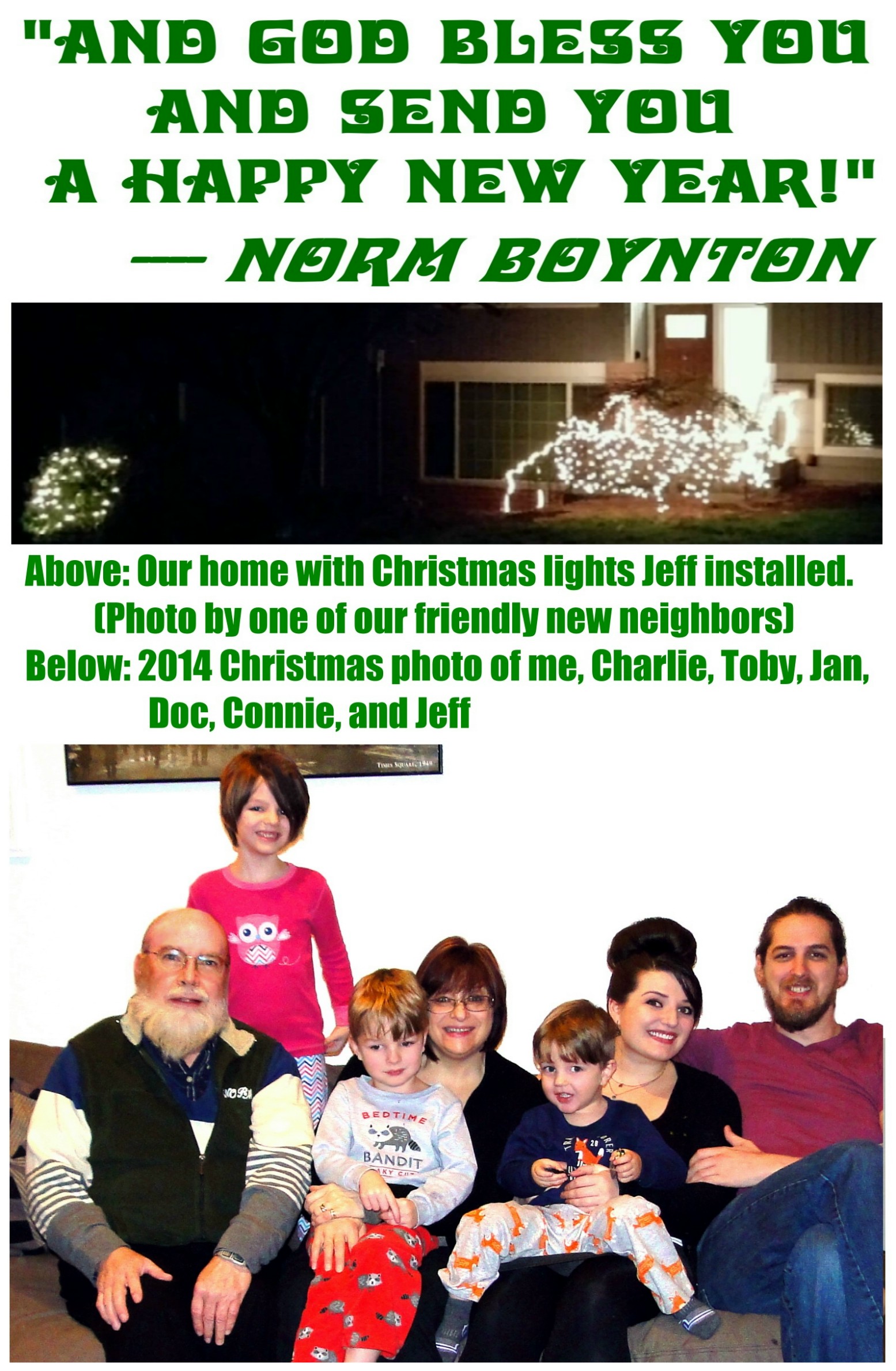 2015 Christmas Card - Back Enlarged
