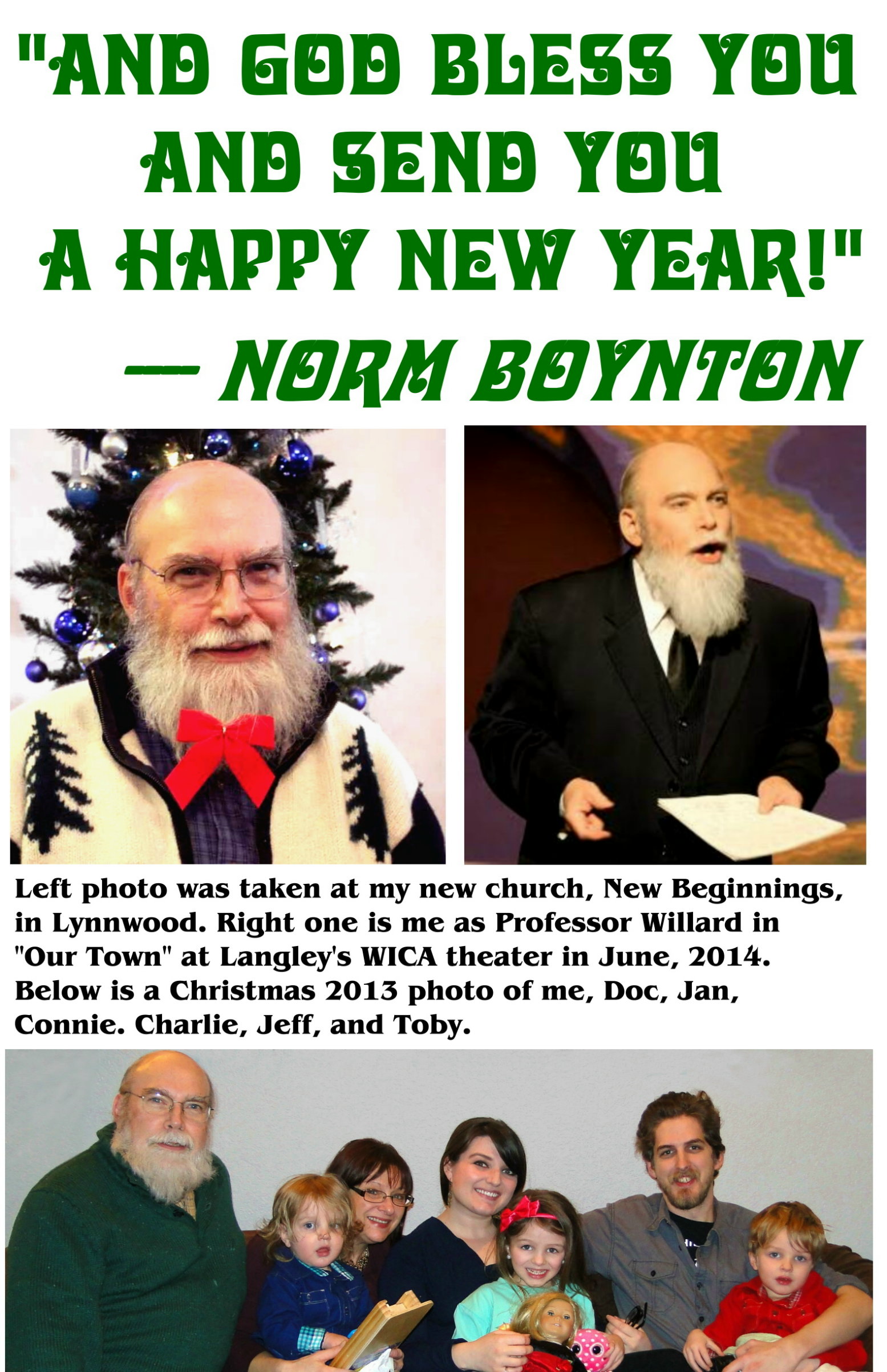 2014 Christmas Card - Back Enlarged