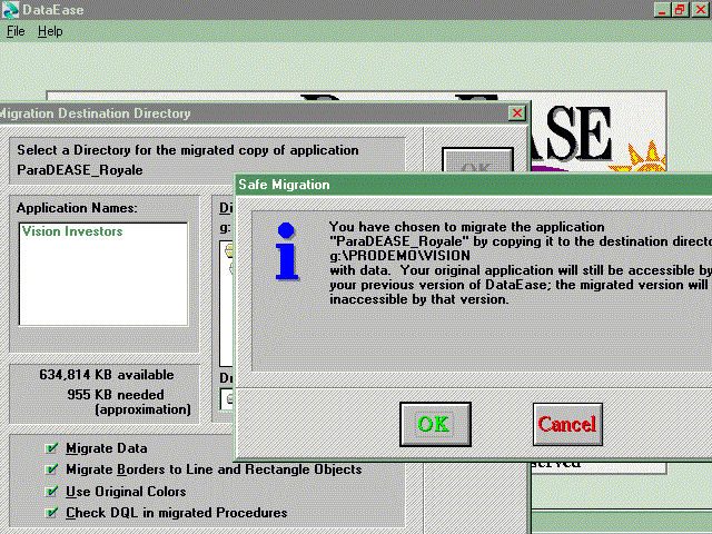 Screen Capture from "DataEase For Windows" 