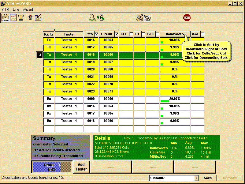 Screen capture of the "ATM Wizard" in action